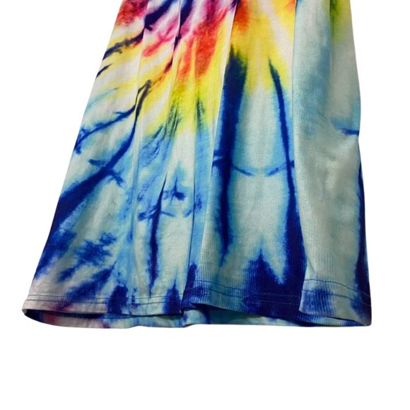 Jenize Tie Dye Boho Hippie T-Shirt Dress XL Colorful V-Neck Lounge Sleepwear - Picture 5 of 13